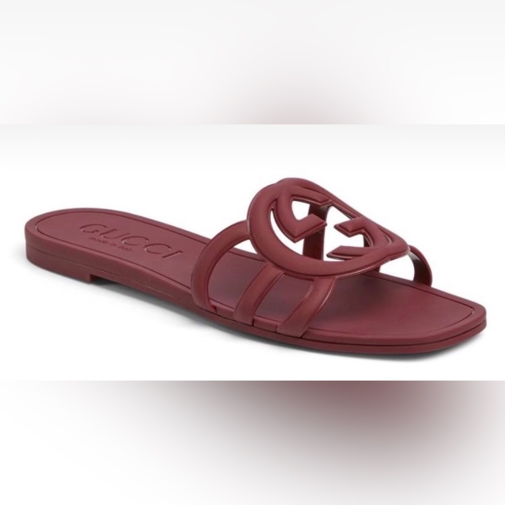 Gucci Women's GG Palma Burgundy Sandals - EU 37 - brand new in box